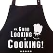 Mr. Good Looking is Cooking - Kochsch�rze, Grillsch�rze, Latzsch�rze mit verstellbarem Nackenband und Seitentasche