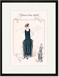 Black Framed/Matted Print 17x23, Evening Dress