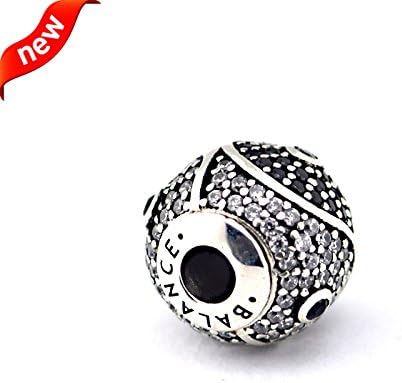 DIY Fits for Pandora Bracelet Balance Essence Charms with Cubic Zircon 100% 925 Sterling Silver Beads 2.23g