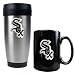 Chicago White Sox MLB Stainless Steel Travel Tumbler & Black Ceramic Mug Set - Primary Logo by Great American Products