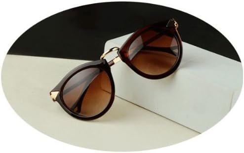 Fashion Retro Arrow Style Round Sunglasses Metal Frame Eyewear (Kbrown)