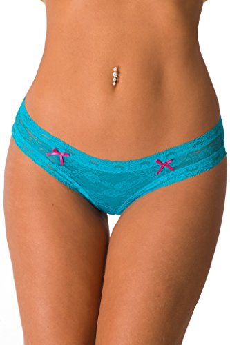Velvet Kitten Sexy Midnight Lace Panty for Women 1044 (Medium, Turquoise)