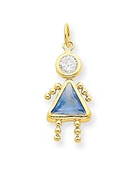 14k March Girl Birthstone Charm