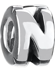 Authentic Chamilia Sterling Silver Charm "Letter N" T-40