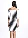 Choies Women's Monochrome Stripe Off Shoulder Half Sleeve Pencil Dress
