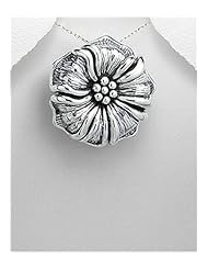 Flower Pendant Necklace In 92.5 Sterling Silver