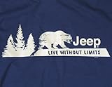 Jeep Live without Limits (Bear/Trees) Men's Blue Tee Large