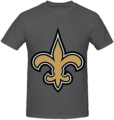 NFL New Orleans Saints Team Logo Crew Neck Cool Men T Shirts Grey