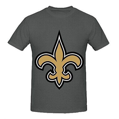 NFL New Orleans Saints Team Logo Crew Neck Cool Men T Shirts Grey
