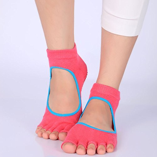 Creatived® Yoga Socks, Non Slip Toeless Grip Cotton Socks