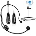 Wireless Microphone Set, KIMAFUN 2.4G Wireless Headset Microphone and Lavalier Lapel Mics, Beltpack Transmitter and Receiver for Live Performance, Compatible with Smartphone, Laptop, Speaker, G102-3