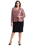 IMAGE OF Kasper Women's Shimmer Weave Jacket And Cami With Crepe Skirt