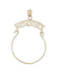 14K Yellow Gold Memories Charm Holder Pendant