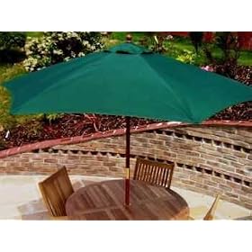 NEW JUNIPER WOOD 2.7m GREEN GARDEN PATIO PARASOL UMBRELLA. 6 RIB. 38mm POLE