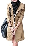 Z-SHOW™ Women's Leisure Thin Loose Trench Coats(Khaki,S)