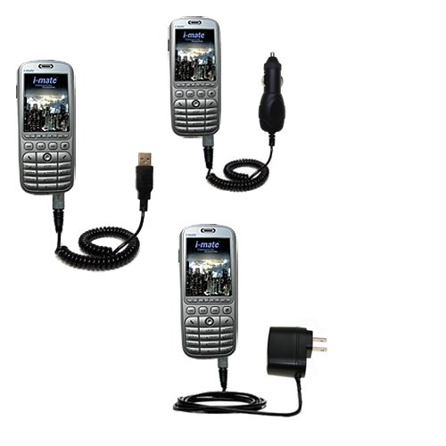 Deluxe Kit for the i-Mate SP4m includes a USB cable with Car and Wall Charger - Gomadic Brand w/ TipExchange Technology