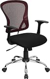 Burgundy and Black Mesh Office Chair with Chrome Finished Base [H-8369F-BG-GG]