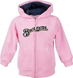 Milwaukee Brewers Girls 4-6X Pink Full Zip Hooded Sweatshirt