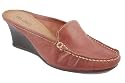 Via Uno ladies soft leather slip on mule with wedge heel and open back. Available in black or rosy brown. Free UK P&P. Sale price £29.99