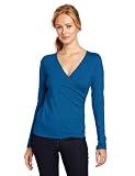 41iZ1cdDDEL. SL160  Lilla P Womens Pima Jersey Long Sleeve Shirred Surplice Tee