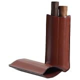 2 Finger Leather Cigar Case Brown