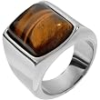 Inox Jewelry Men's Tiger Eye Stone 316L Stainless Steel Ring