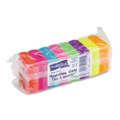 Reusable Modeling Clay Assortment, 220g, 8 Neon Colors
