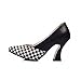 Carol Shoes Women's Damier Pattern Assorted Colors Fashion Sexy Pointed-toe High Chunky Heel Dress Shoes