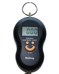Black Digital Luggage Scale 40kg, 88lb, 1410oz with Built in Temperature Thermometer