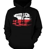 Polska Flag With Skull Polish Mens Sweatshirt, Poland Pride Pullover Hoodie