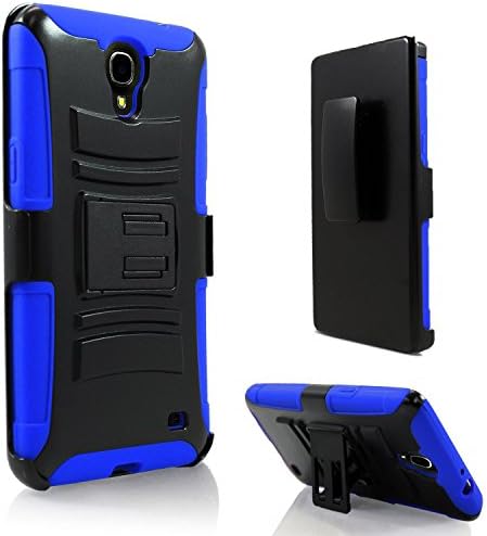 Optionz Combo 3in1 Rugged Armored Case &amp; Belt Clip Holster Kickstand for Samsung Galaxy Mega 2 (G750) (Blue)
