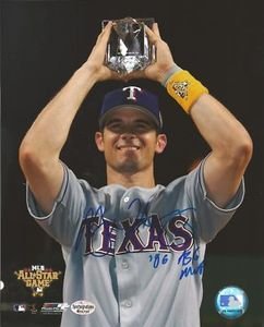 Michael Young Signed Texas Rangers ASG MVP 8x10 Photo