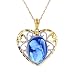 14K Two Tone Gold Framed Blue Agate Guardian Angel Cameo Pendant - 3/8