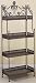 76" High 4-Tier Metal Baker Stand / Wall Rack with Sea Grass Shelves