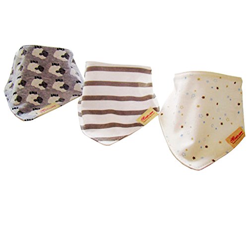 Dimore® 3pack Baby Bandana Drool Bibs with Snaps Fancy Triangle Baby Bib (Sheep)
