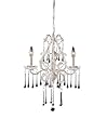 3 Light Chandelier In Antique White And Clear Crystal
