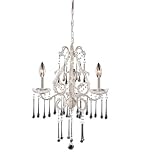 ELK Opulence 3 Light Chandelier Clear Crystal Antique White