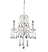 3 Light Chandelier In Antique White And Clear Crystal
