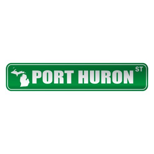 PORT HURON ST STREET SIGN USA CITY MICHIGAN
