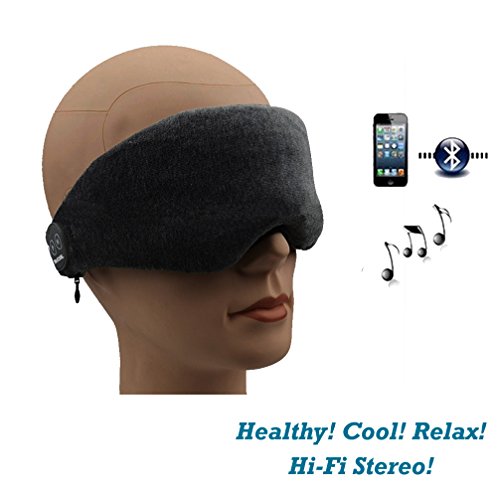DOLIROXÂ® Wireless Bluetooth Velvet Eye Patch Music Eye Wear Eye Mask Hands-free Phone Call Answer Ears-free Eye shade for Sleeping Great for Travel (Black)