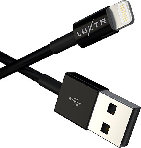 Luxtr - iPhone Charger - 6.5 ft - True Apple Certification, Fits All Cases, Works with All Lightning Devices - Black
