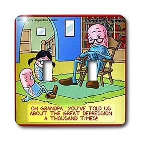Londons Times Funny Medicine Cartoons - Grandpa Prozac And The Great Depression - Light Switch Covers - double toggle switch