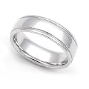 18k White Gold 5.5mm Milgrain Wedding Band Ring