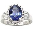 14K White Gold Sapphire and Diamond Ring