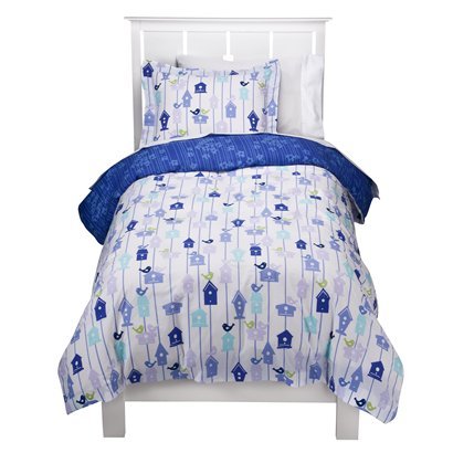 Circo Blossom Birdhouse Twin Duvet Cover and Shams Set - White