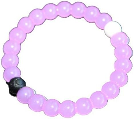 Lokahi Silicone Beaded Energy Bracelet Fashion Colors Size Small (Orange, Purple, Yellow, Green, White, Black) (Purple)