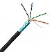 Bulk Shielded Cat5e Black Ethernet Cable, Solid, Pullbox, 1000 foot
