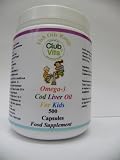 Club Vits Omega-3 Cod Liver Oil For Kids 300mg - 500 Capsules (snap secure container)