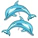 2 Pcs Dolphin Shape Splash Giant Foil Mylar Balloons Birthday Party Decorations Kids Gift