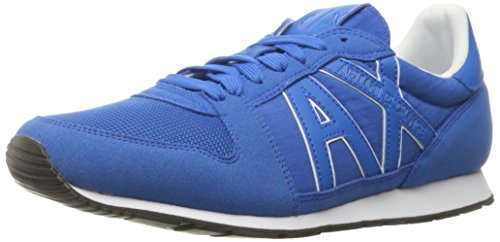 A|X Armani Exchange Men's Retro Running Fashion Sneaker, Lapis Blue/Cobalt, 7 M US